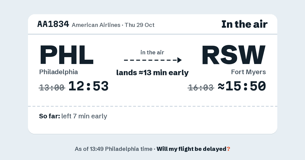 Link preview: AA1834 lands about 15:50
