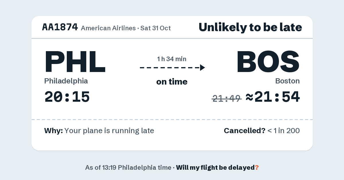 Link preview: AA1874 lands about 21:54