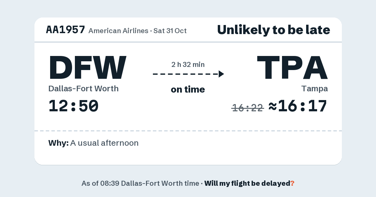 Link preview: AA1957 lands about 16:17