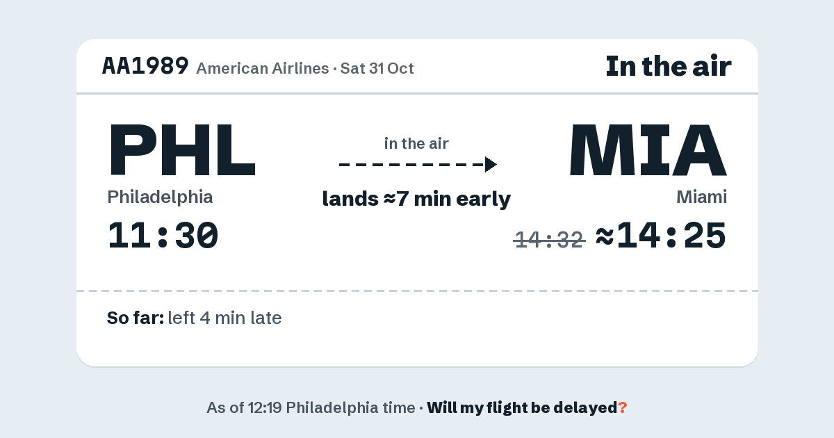 Link preview: AA1989 lands about 14:25