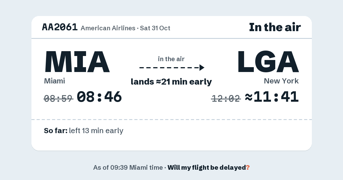 Link preview: AA2061 lands about 11:41