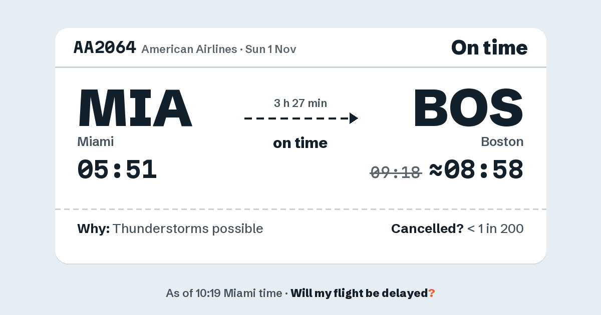 Link preview: AA2064 lands about 08:58