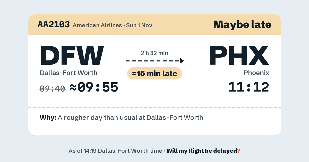 Link preview: AA2103 lands about 11:16