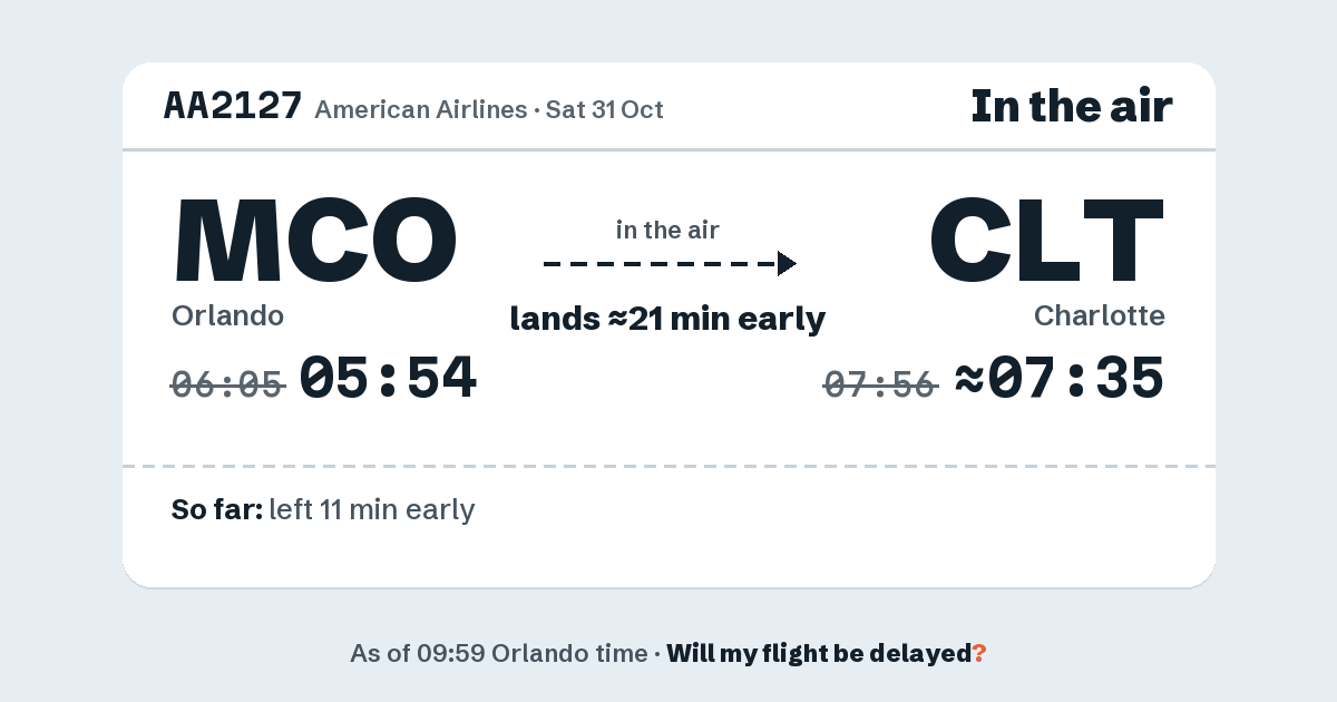 Link preview: AA2127 lands about 07:35
