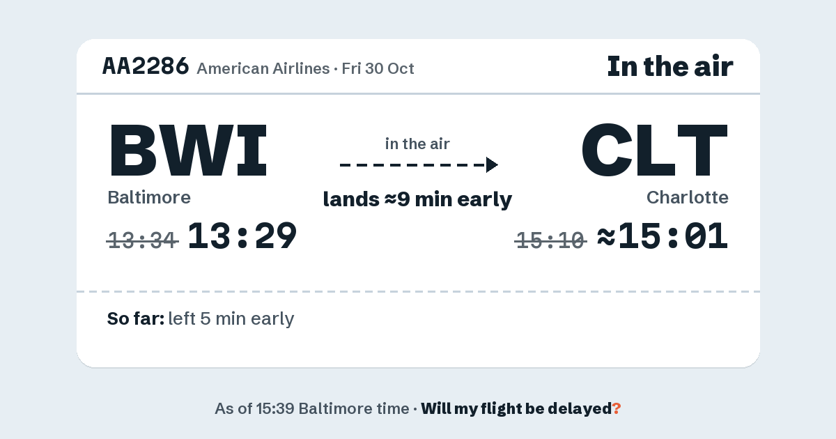 Link preview: AA2286 lands about 15:01