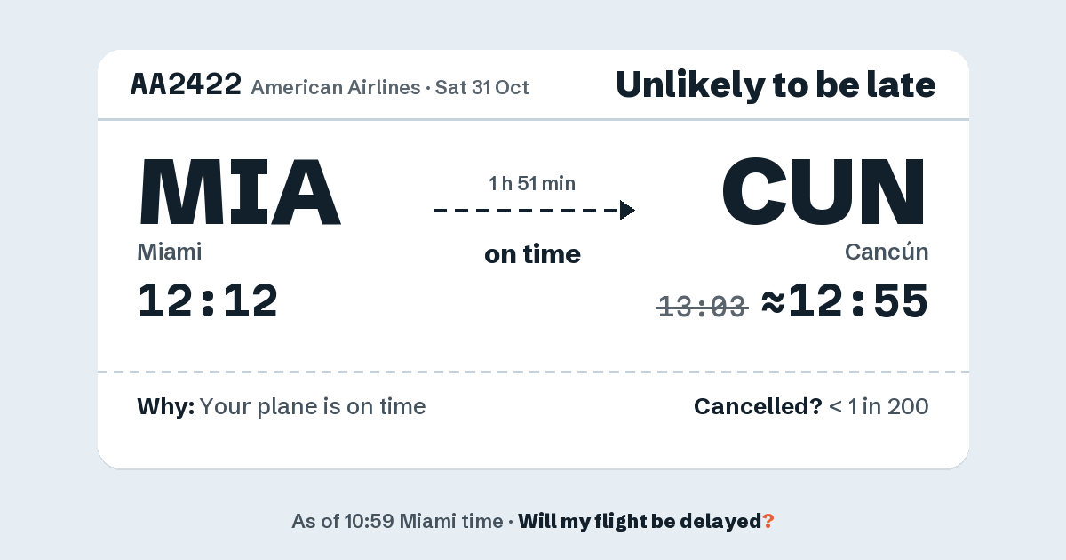 Link preview: AA2422 lands about 12:55