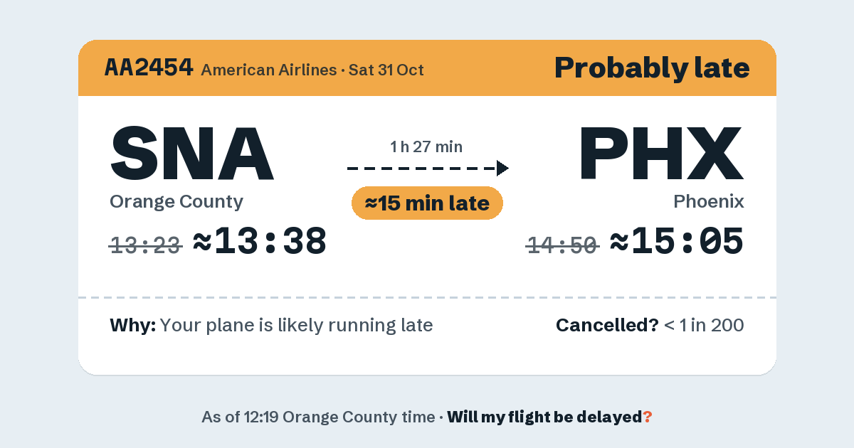 Link preview: AA2454 lands about 15:04