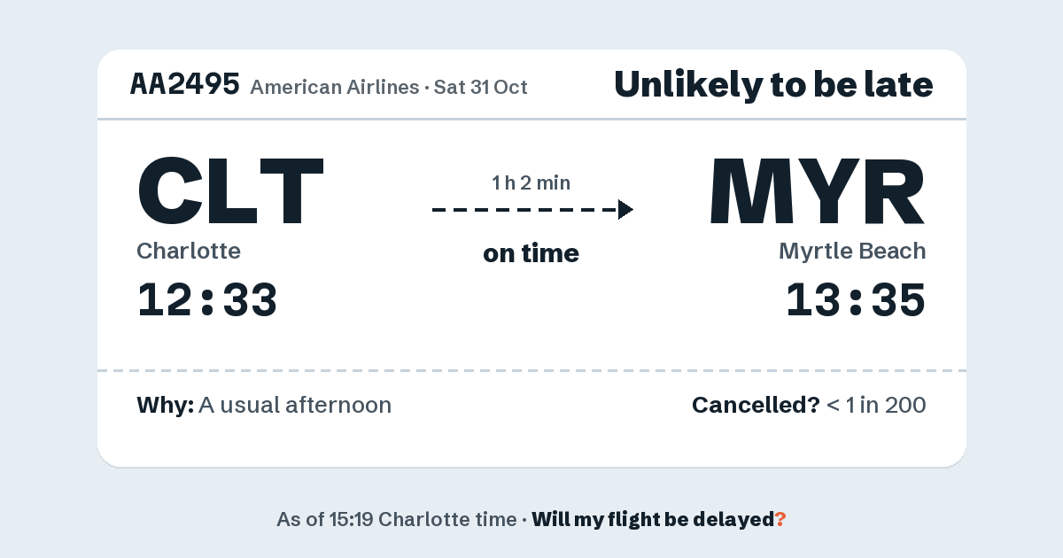 Link preview: AA2495 lands about 13:31