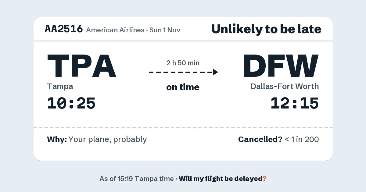 Link preview: AA2516 lands about 12:12