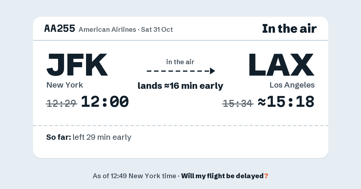 Link preview: AA255 lands about 15:18