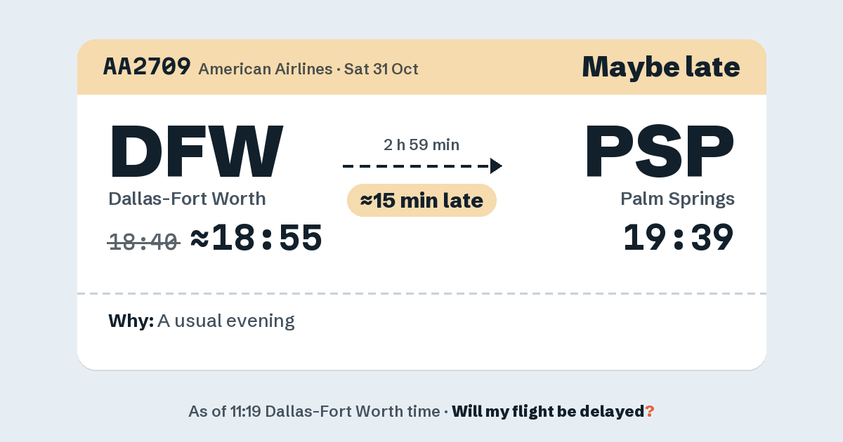 Link preview: AA2709 lands about 19:37