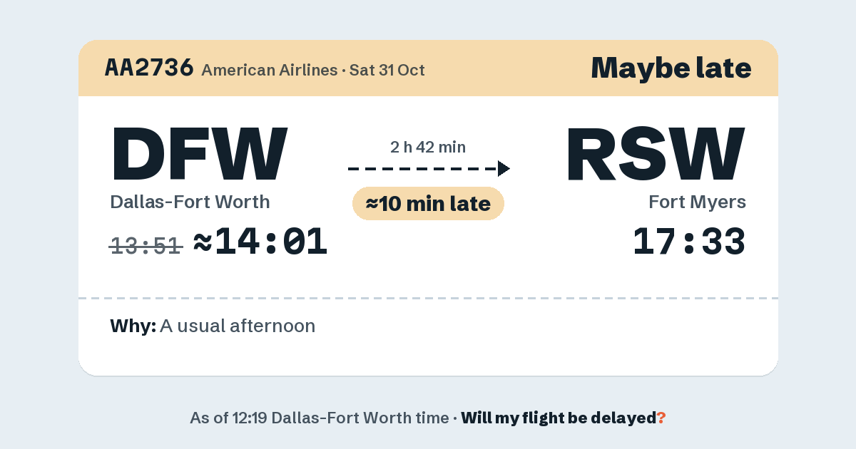 Link preview: AA2736 lands about 17:33