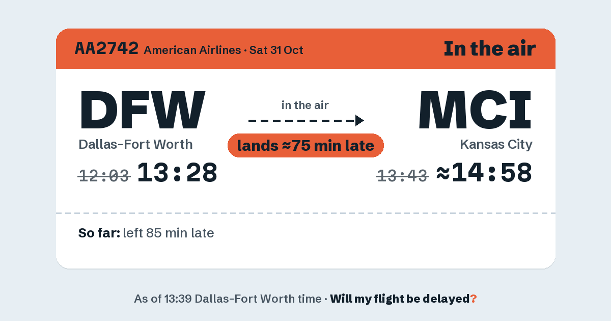 Link preview: AA2742 lands about 14:56