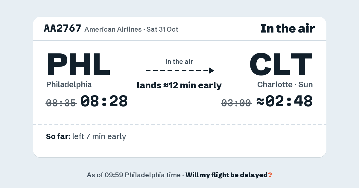 Link preview: AA2767 lands about 02:48