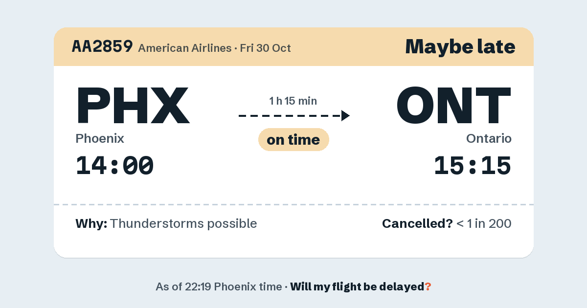 Link preview: AA2859 lands about 15:15