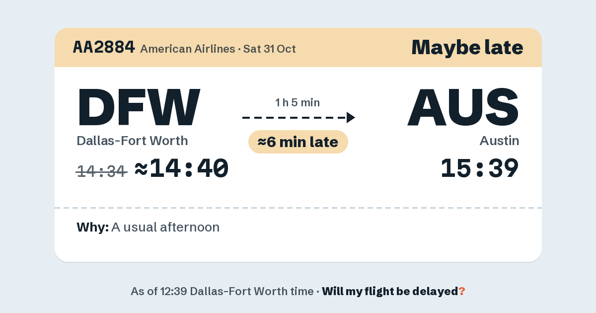 Link preview: AA2884 lands about 15:36