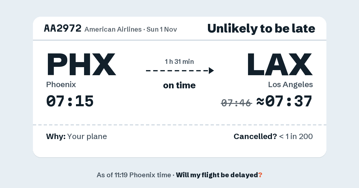 Link preview: AA2972 lands about 07:37