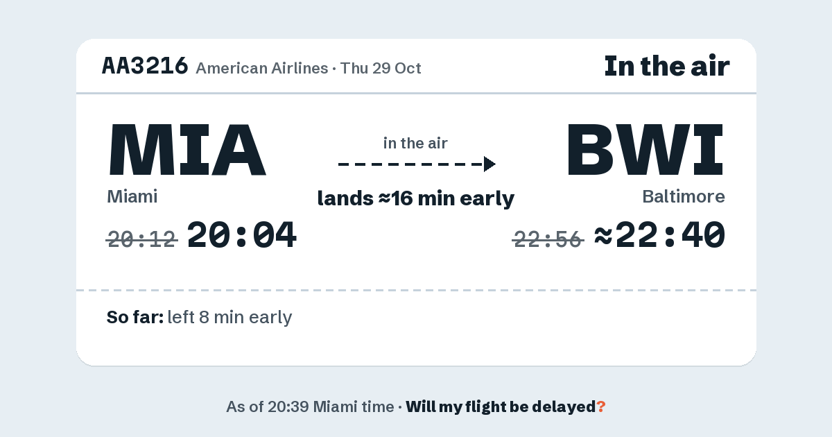 Link preview: AA3216 lands about 22:40