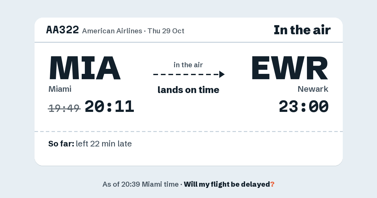 Link preview: AA322 lands about 23:04