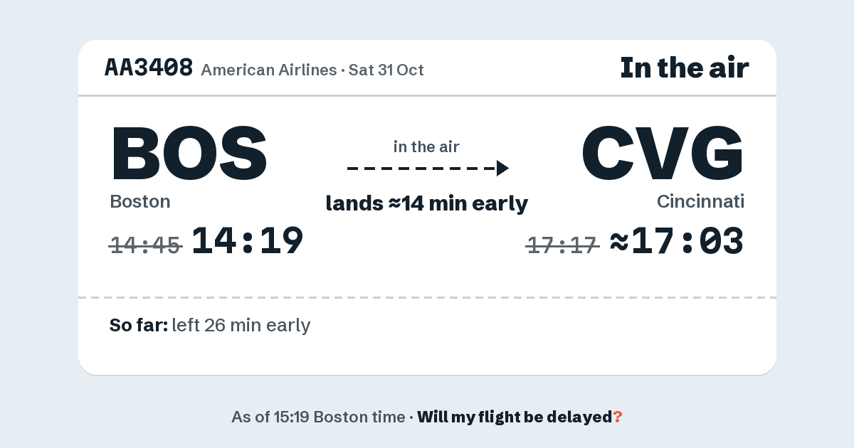 Link preview: AA3408 lands about 17:03