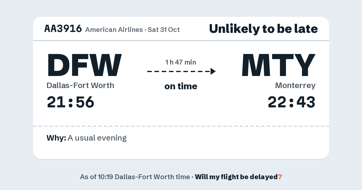 Link preview: AA3916 lands about 22:39