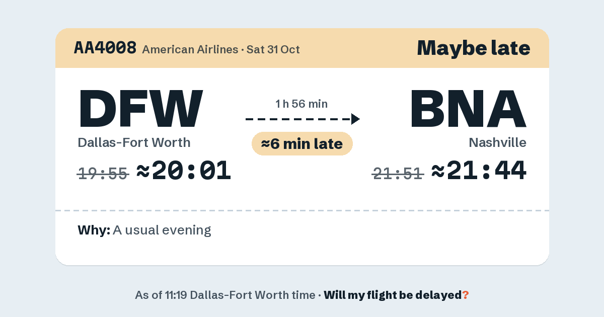Link preview: AA4008 lands about 21:44