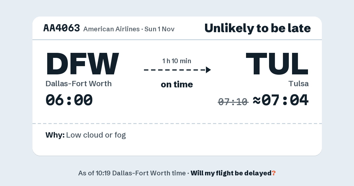Link preview: AA4063 lands about 07:04