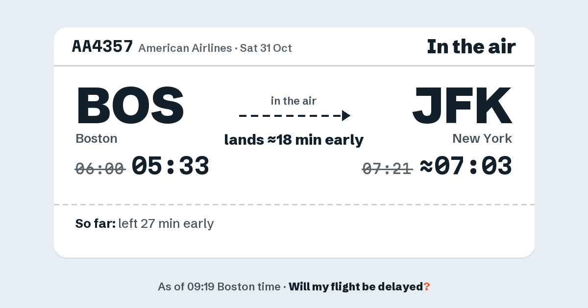 Link preview: AA4357 lands about 07:03