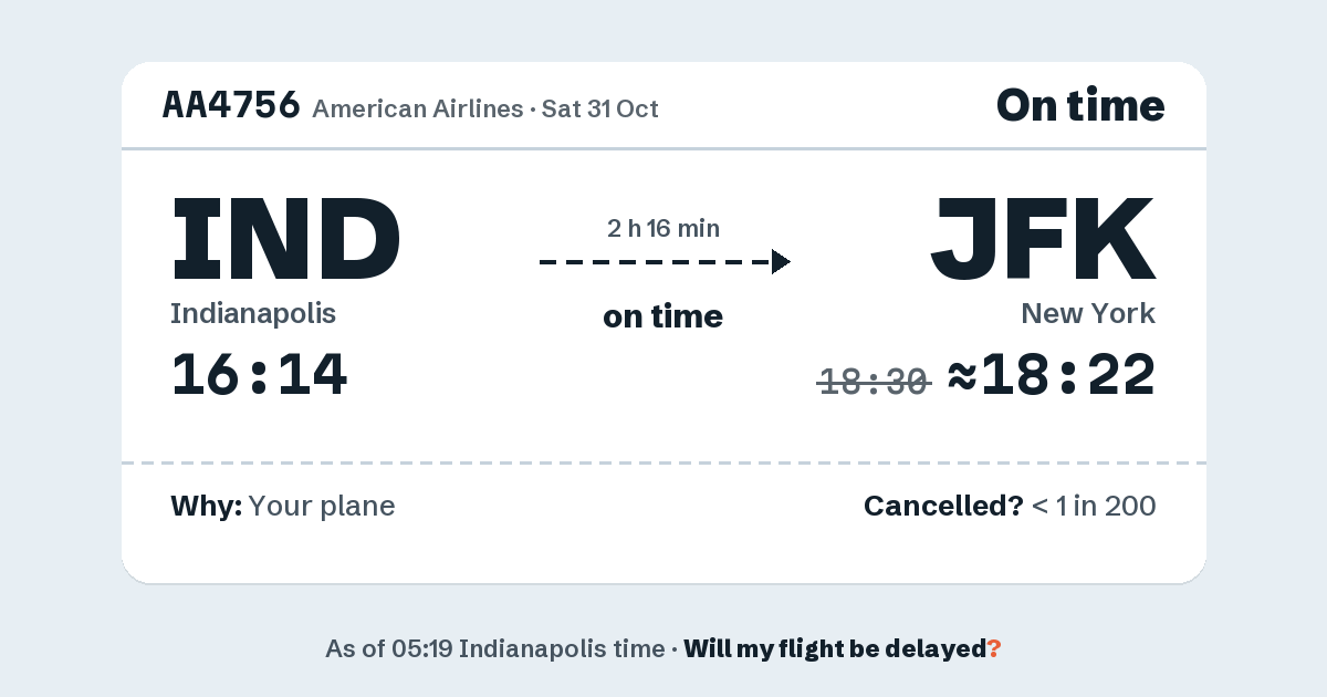 Link preview: AA4756 lands about 18:22