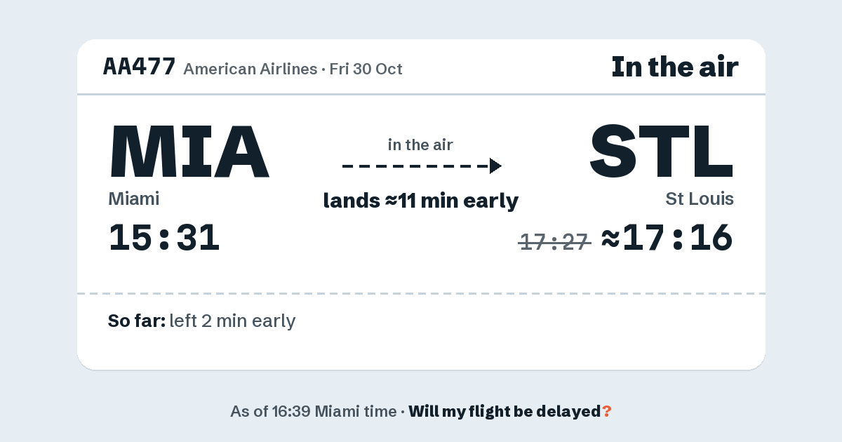 Link preview: AA477 lands about 17:16