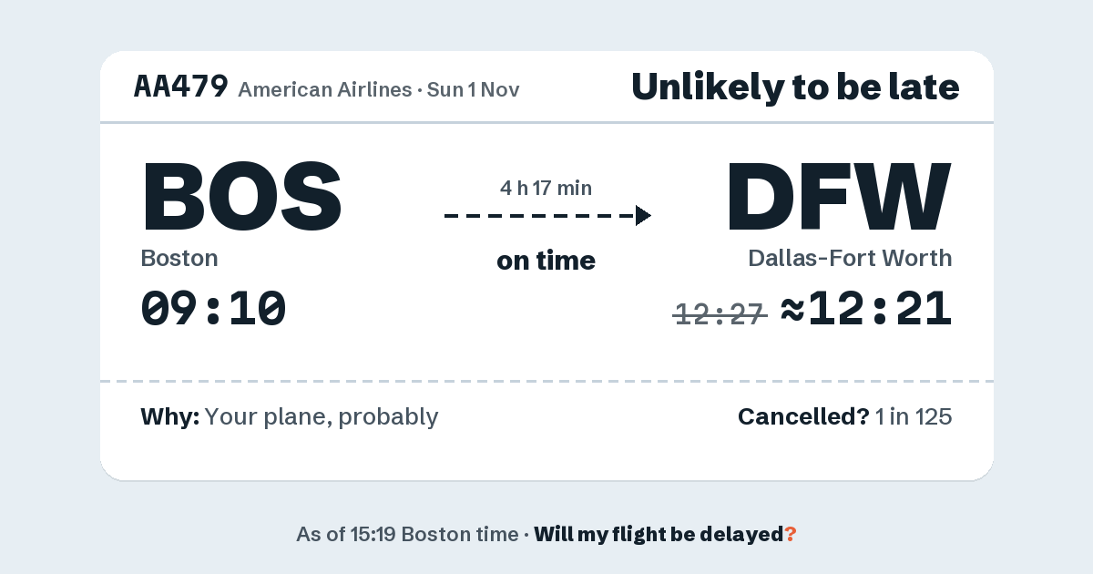 Link preview: AA479 lands about 12:21