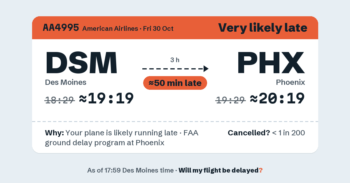 Link preview: AA4995 lands about 20:20