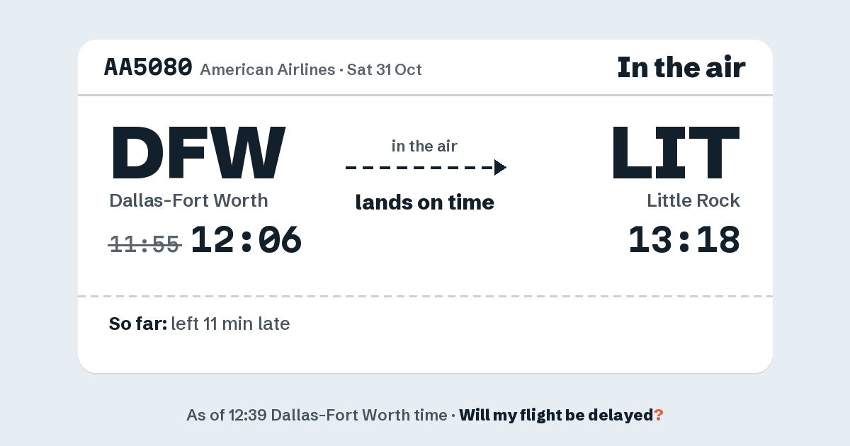Link preview: AA5080 lands about 13:18