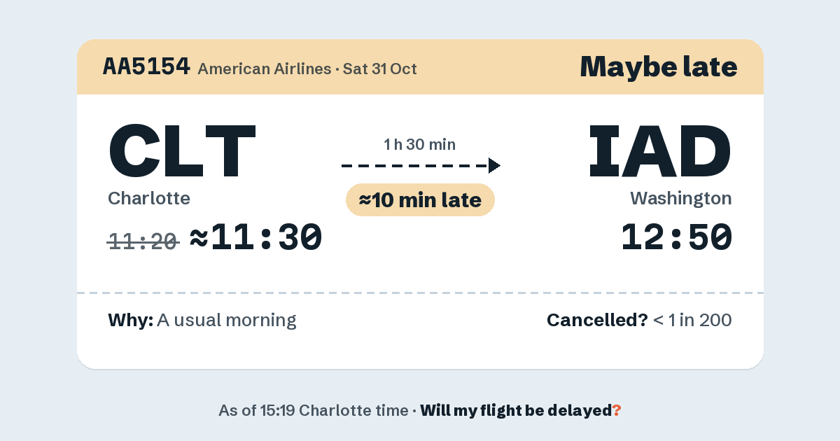 Link preview: AA5154 lands about 12:48