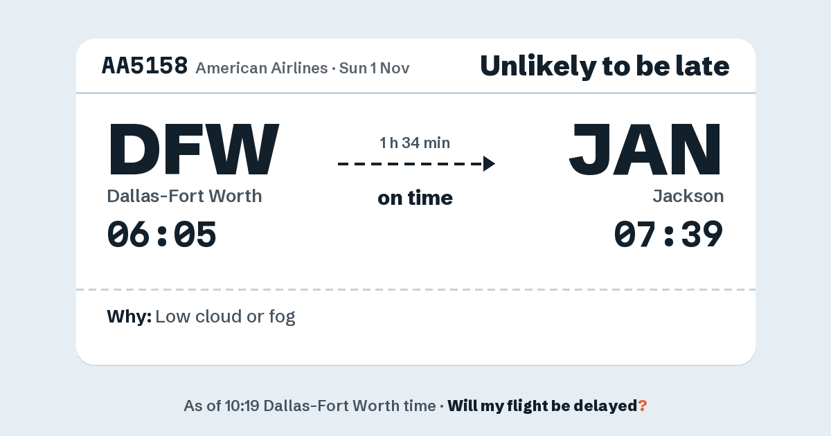 Link preview: AA5158 lands about 07:37