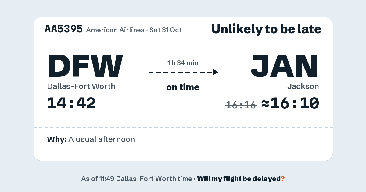 Link preview: AA5395 lands about 16:10