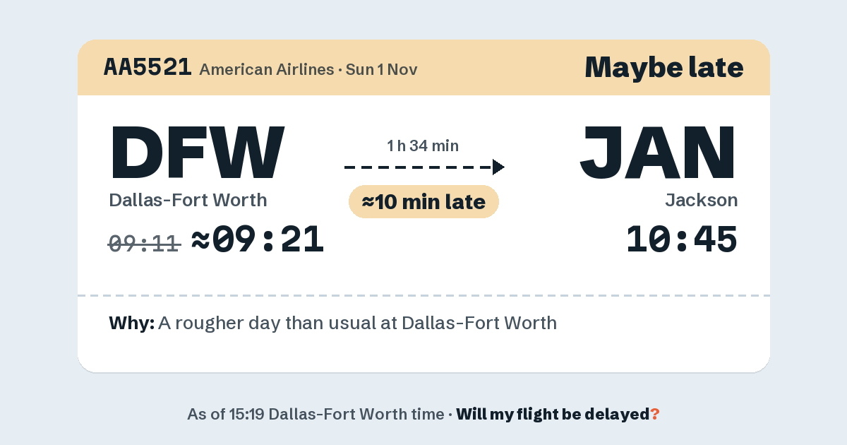 Link preview: AA5521 lands about 10:48