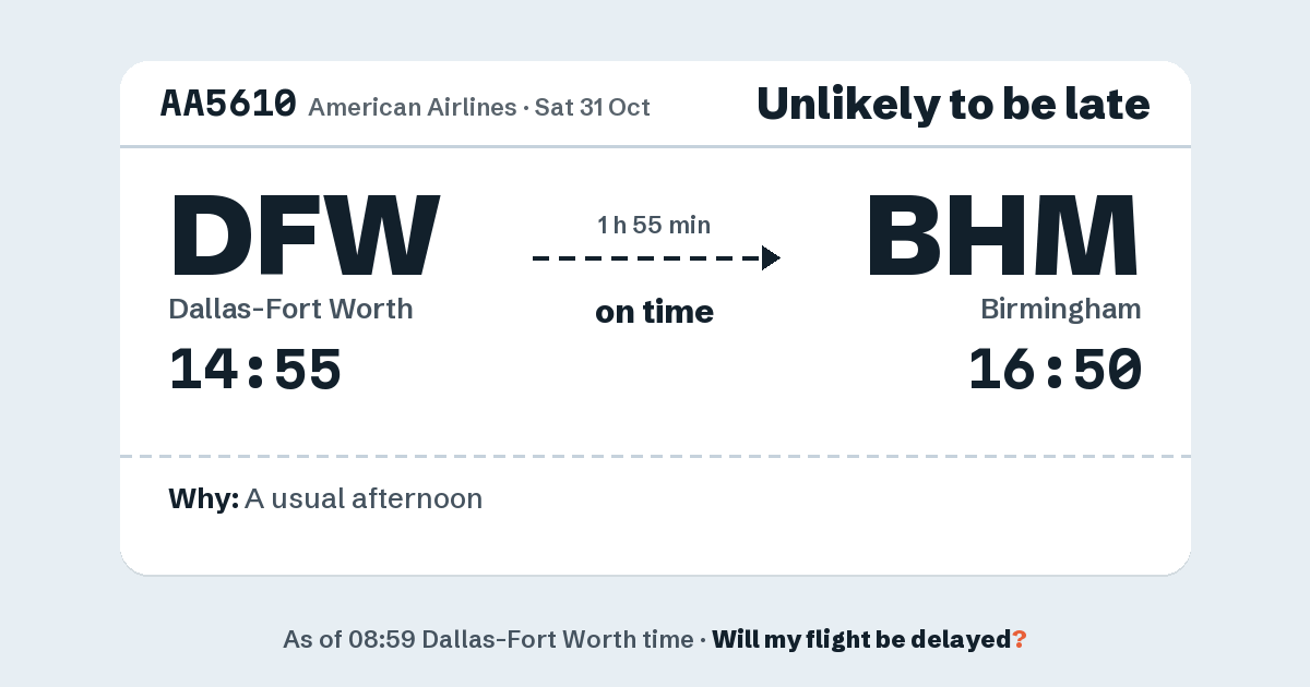 Link preview: AA5610 lands about 16:49