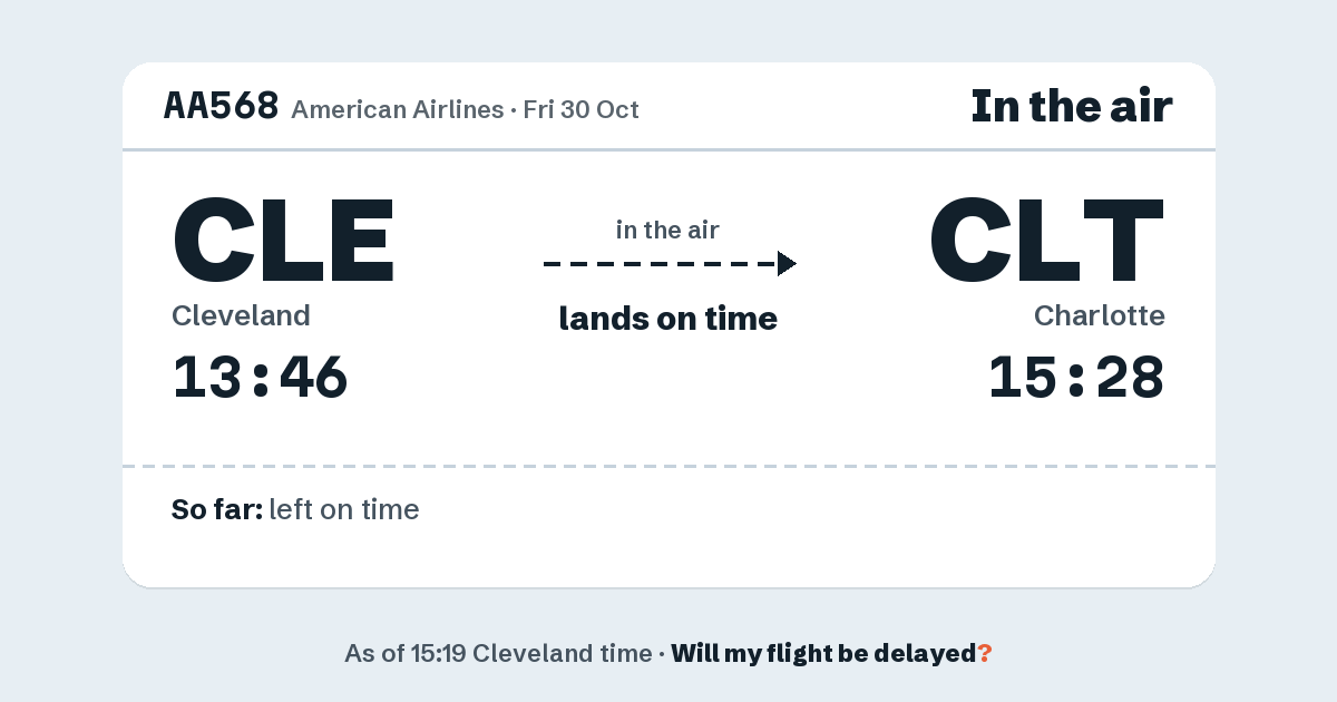 Link preview: AA568 lands about 15:26