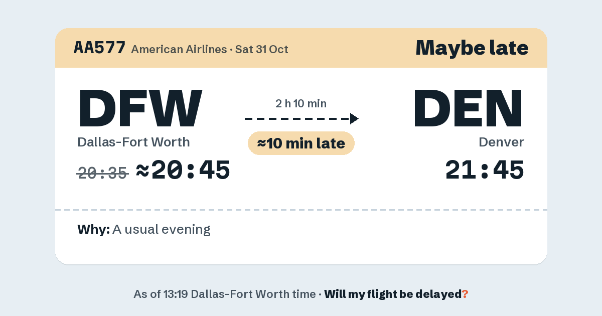 Link preview: AA577 lands about 21:48