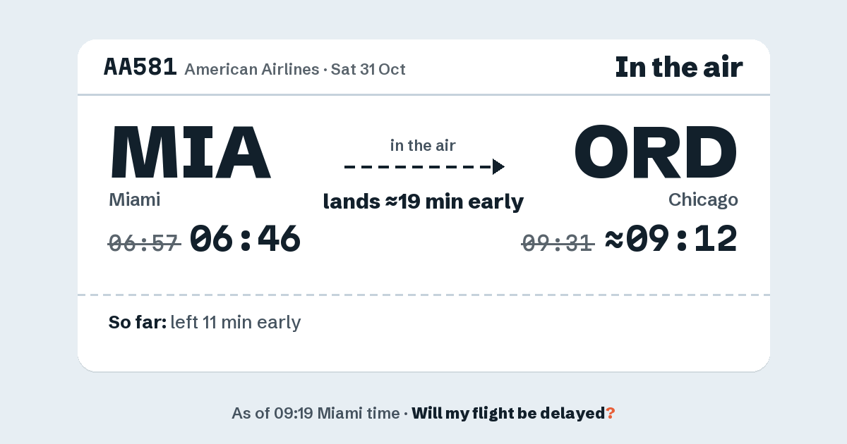 Link preview: AA581 lands about 09:12