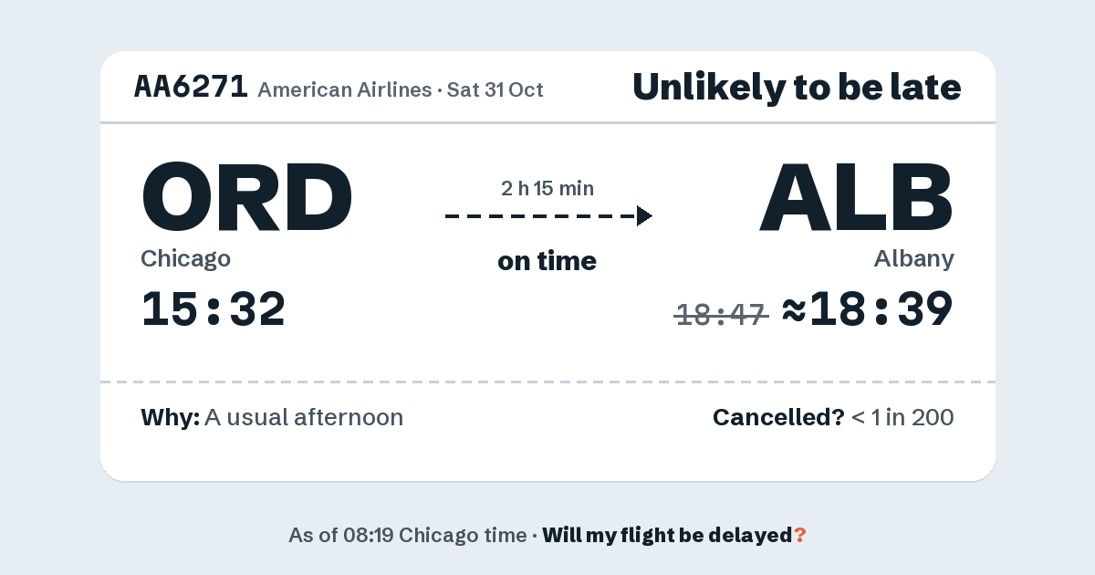 Link preview: AA6271 lands about 18:39
