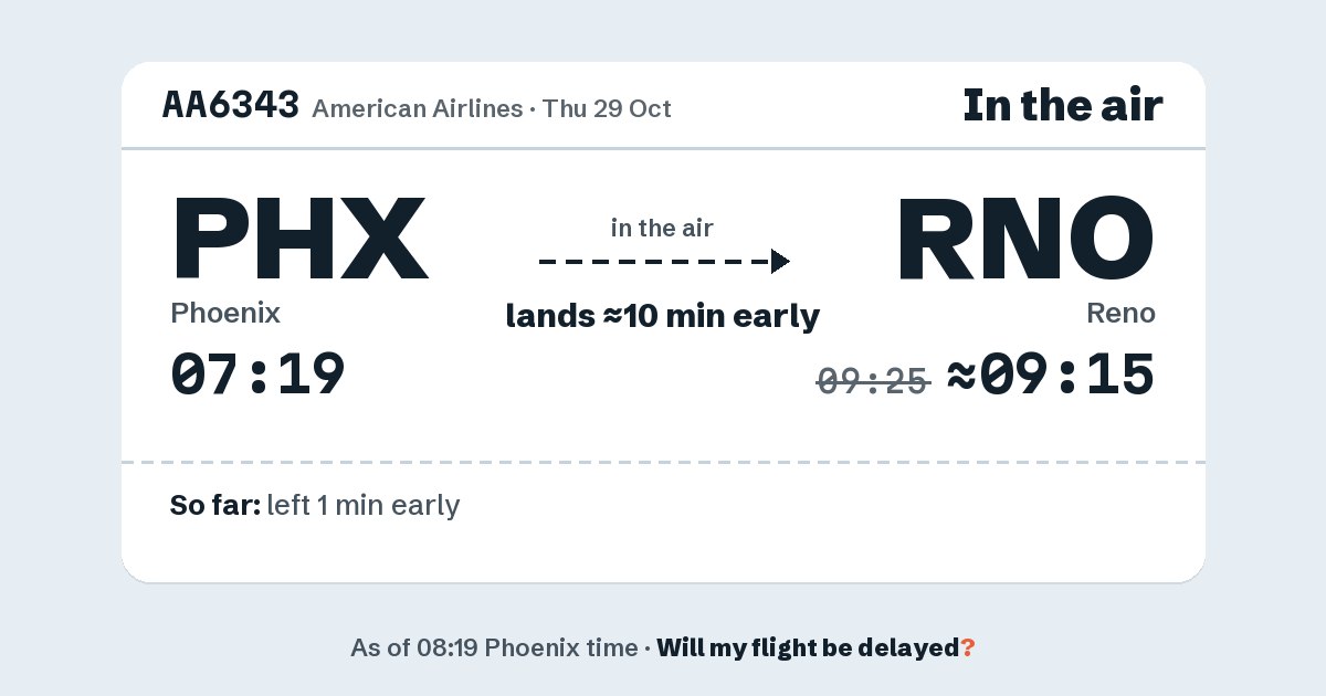 Link preview: AA6343 lands about 09:15