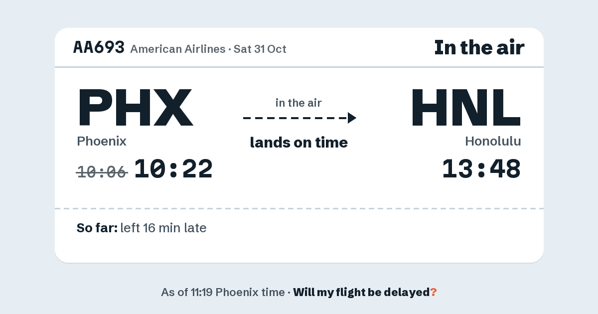 Link preview: AA693 lands about 13:49