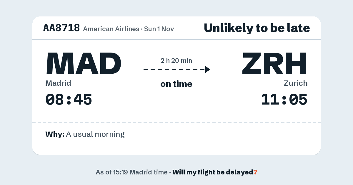 Link preview: AA8718 lands about 11:04