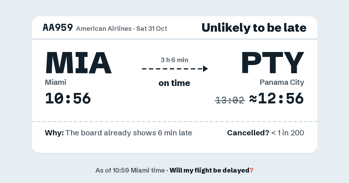 Link preview: AA959 lands about 12:56
