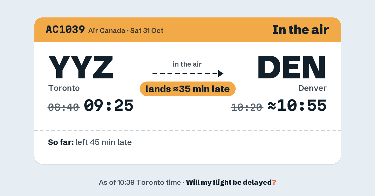 Link preview: AC1039 lands about 10:53