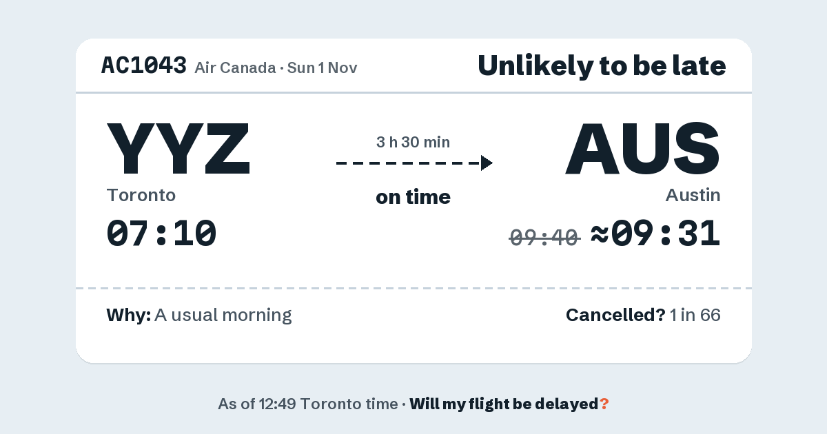 Link preview: AC1043 lands about 09:31