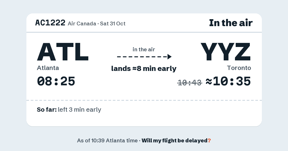 Link preview: AC1222 lands about 10:35