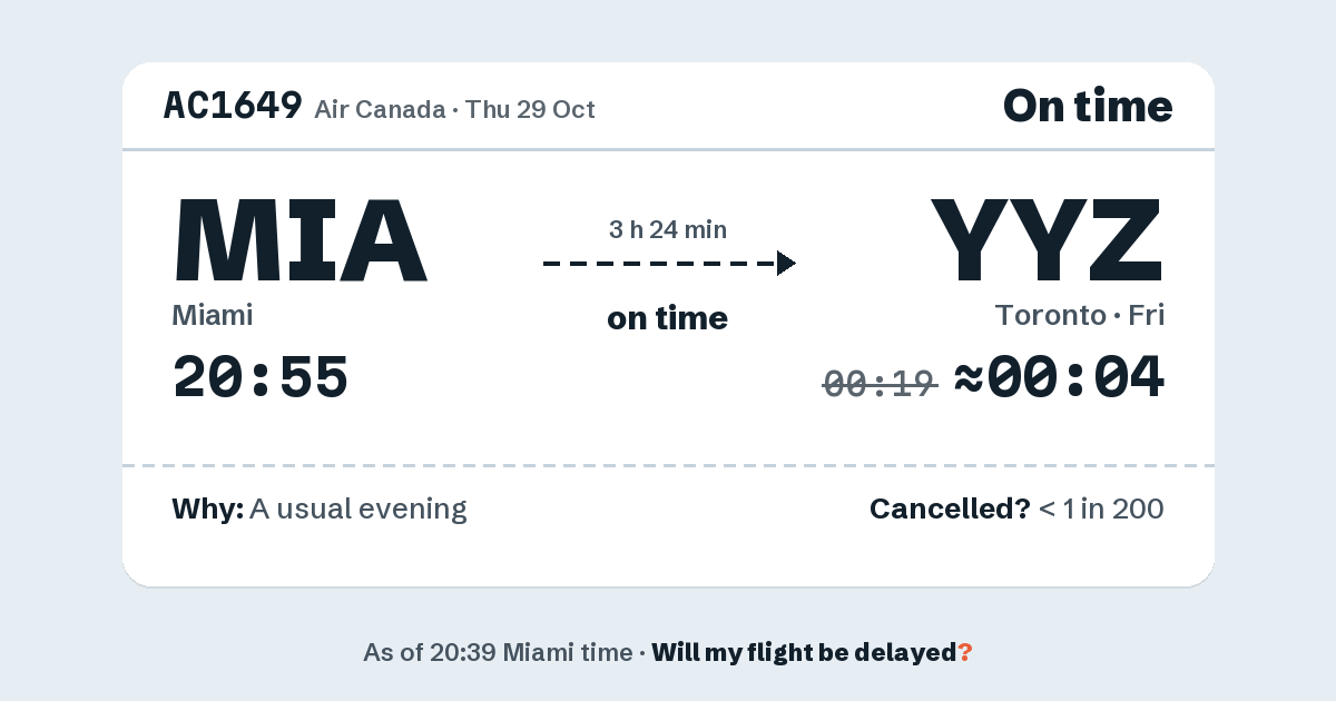 Link preview: AC1649 lands about 00:04
